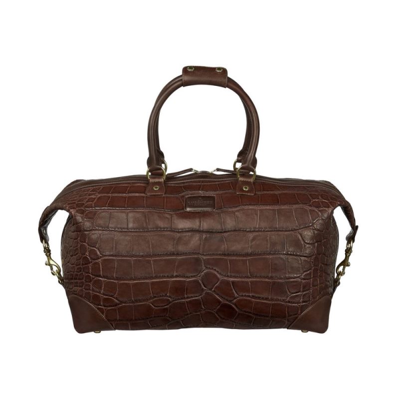 Lucchese Boots | Giant Gator Duffel - Small - Chocolate