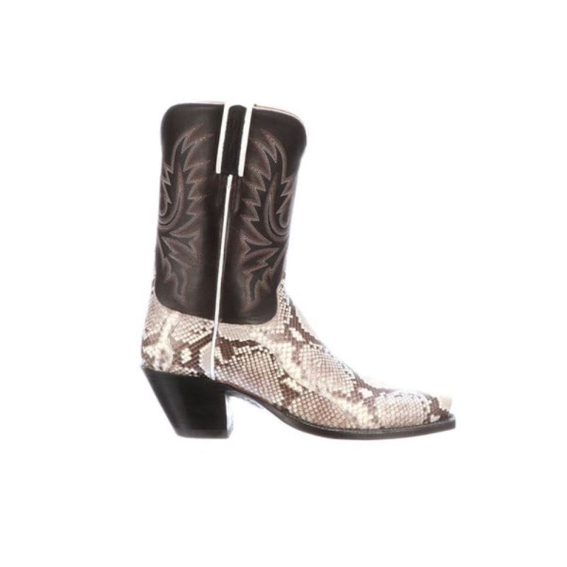Lucchese Boots | Dale Exotic - Black/White + Black